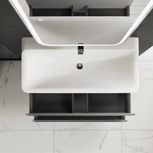 Тумба под раковину AQUAme S4 100 AQM900410GM подвесная цвет Серый