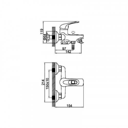 Смеситель для ванны D-Lin D130410 цвет  Хром