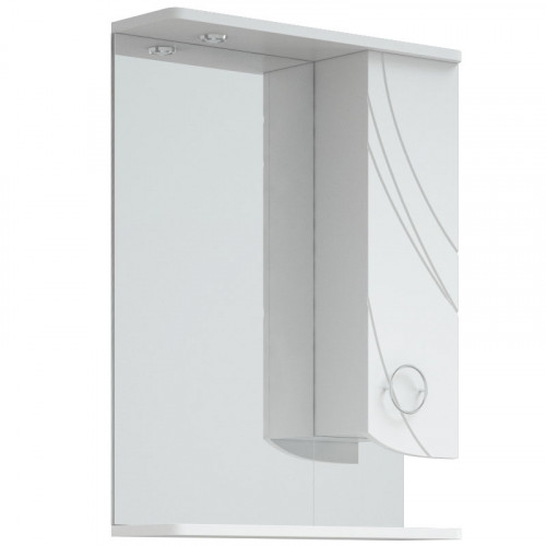 Зеркало со шкафом Corozo Ультра Флора 55 SD-00000301 с подсветкой Белое МДФ / ЛДСП, стекло