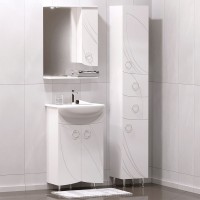 Зеркало со шкафом Corozo Ультра Флора 55 SD-00000301 с подсветкой Белое МДФ / ЛДСП, стекло