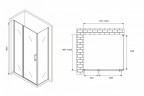 Душевой уголок Abber Sonnenstrand 120x100 AG04120BS-S100B профиль Черный стекло прозрачное