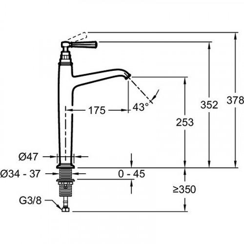 Смеситель для раковины Jacob Delafon Cleo 1889 E24309-CP Хром латунь