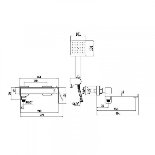 Смеситель для ванны Fmark FS8724-22 цвет Сатин