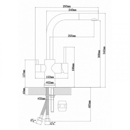 Смеситель для кухни Florentina Кристалл 333.33H.2123.900 Нержавеющая сталь нержавеющая сталь