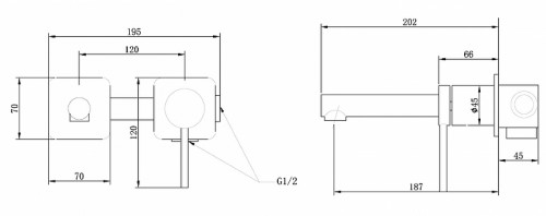 Смеситель для раковины Abber Emotion AF8812 Хром латунь встраиваемый