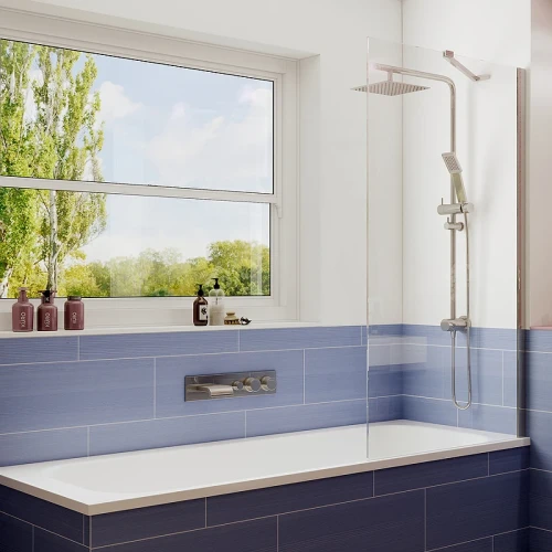 Шторка на ванну Ambassador Bath Screens 80х140 16041103 профиль Хром стекло CrystalPure