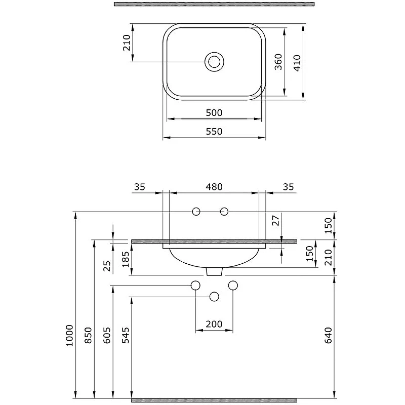 Раковина Bocchi Scala Arch 55 1006-012-0125 Оранжевая глянцевая фарфор встраиваемый
