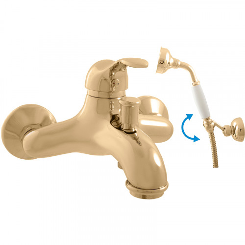 Смеситель для ванны Rav Slezak Labe L054.5/2Z Золото латунь на стену