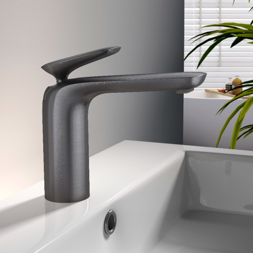 Смеситель для раковины AQUAme Como AQM6510GM Оружейный металл латунь