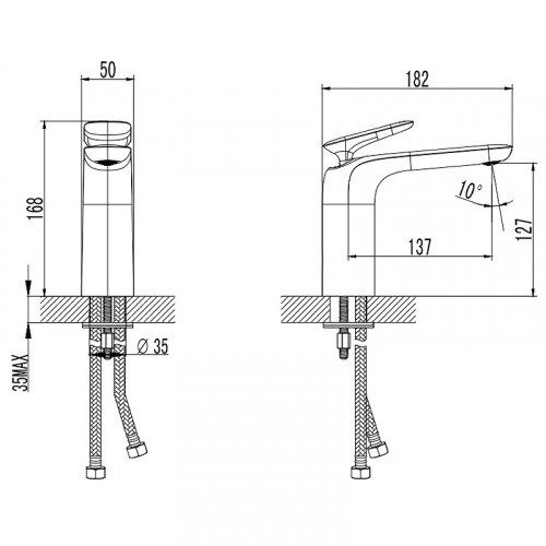 Смеситель для раковины AQUAme Como AQM6510GM Оружейный металл латунь