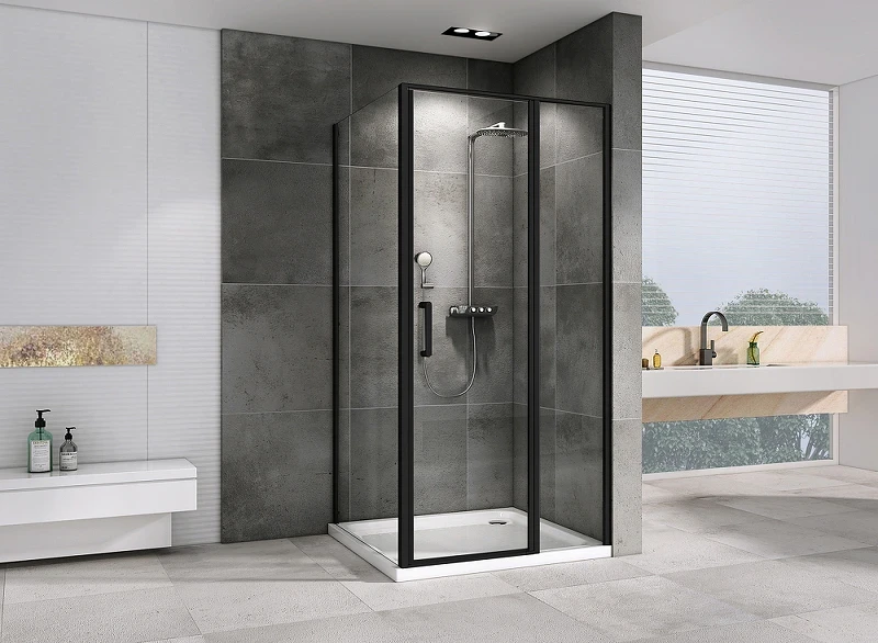 Душевой уголок Abber Sonnenstrand 120x85 AG04120BS-S85B профиль Черный стекло прозрачное