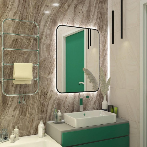 Зеркало Maretti Florenza 60 FL146080P14EL с подсветкой цвет Черный с бесконтактным выключателем