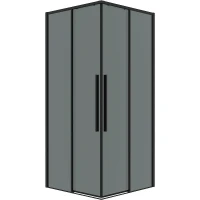 Душевой уголок Grossman Galaxy 80х80 300.K33.01.8080.21.10 профиль Черный матовый стекло тонированное