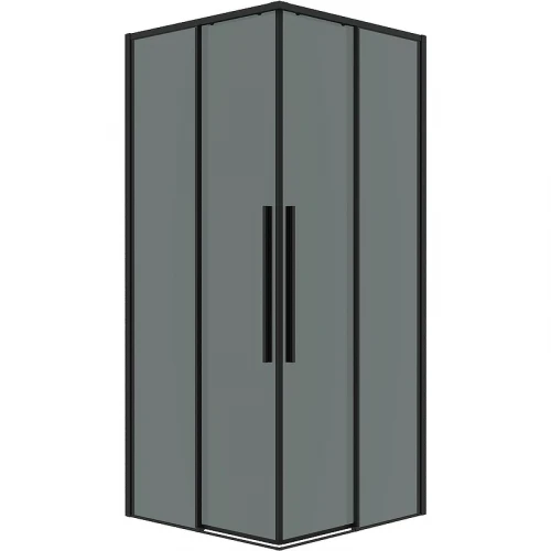 Душевой уголок Grossman Galaxy 80х80 300.K33.01.8080.21.10 профиль Черный матовый стекло тонированное