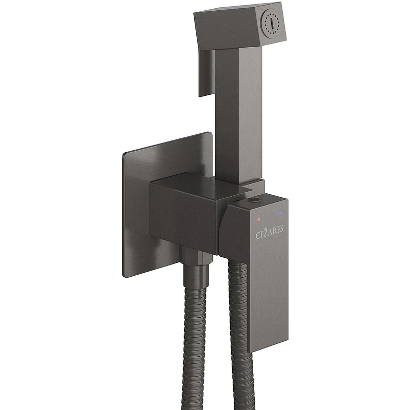 Гигиенический душ со смесителем Cezares Slider SLIDER-DIF-GM Оружейная сталь нержавеющая сталь встраиваемый