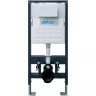 Комплект унитаза с инсталляцией Abber Bequem AC1100MB-AC0105-AC0120MB с сиденьем Микролифт и Черной матовой клавишей смыва фаянс подвесной