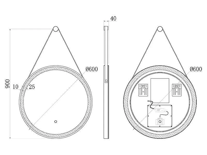 Зеркало Uni-Flow Mirror 60 M642 с подсветкой с сенсорным выключателем и подогревом