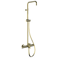 Душевая система Remer Elegance EQ34ASSDGP с термостатом цвет Золото глянцевое