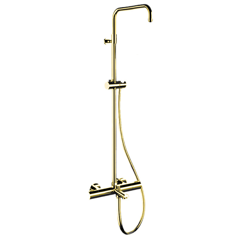 Душевая система Remer Elegance EQ34ASSDGP с термостатом цвет Золото глянцевое