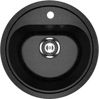Кухонная мойка Ulgran Classic U-700-308 Черная искусственный камень (литьевой мрамор) встраиваемый