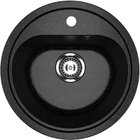 Кухонная мойка Ulgran Classic U-700-308 Черная искусственный камень (литьевой мрамор) встраиваемый