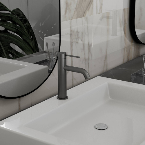 Смеситель для раковины Vincea City VBF-2C1GM Вороненая сталь нержавеющая сталь