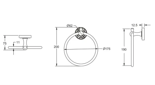 Кольцо для полотенец Rose RG10Q RG1006Q цвет Бронза