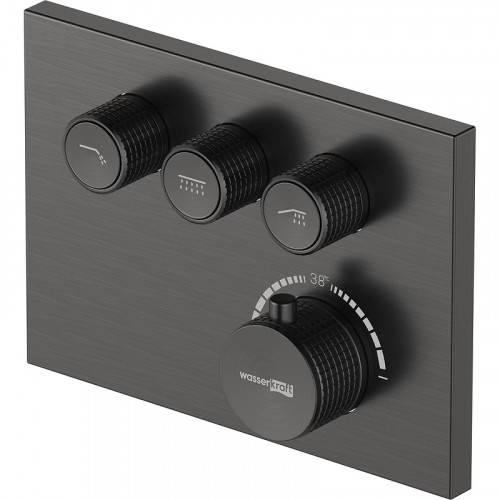 Смеситель для душа WasserKRAFT Wiese 8458 Thermo с термостатом Оружейная сталь латунь встраиваемый