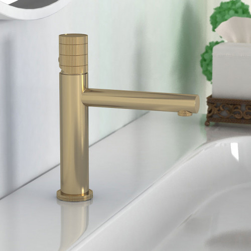 Смеситель для раковины Vincea Groove VBF-4G1BG4 Брашированное золото латунь