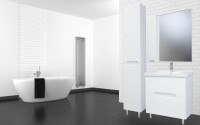Зеркало со шкафом Bellezza Андрэа 80 4619013002077 L Бежевое МДФ / ЛДСП, стекло