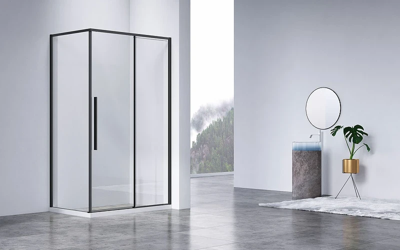 Душевой уголок Vincea Slim-N 110x90 VSR-4SN9011CLB профиль Черный стекло прозрачное