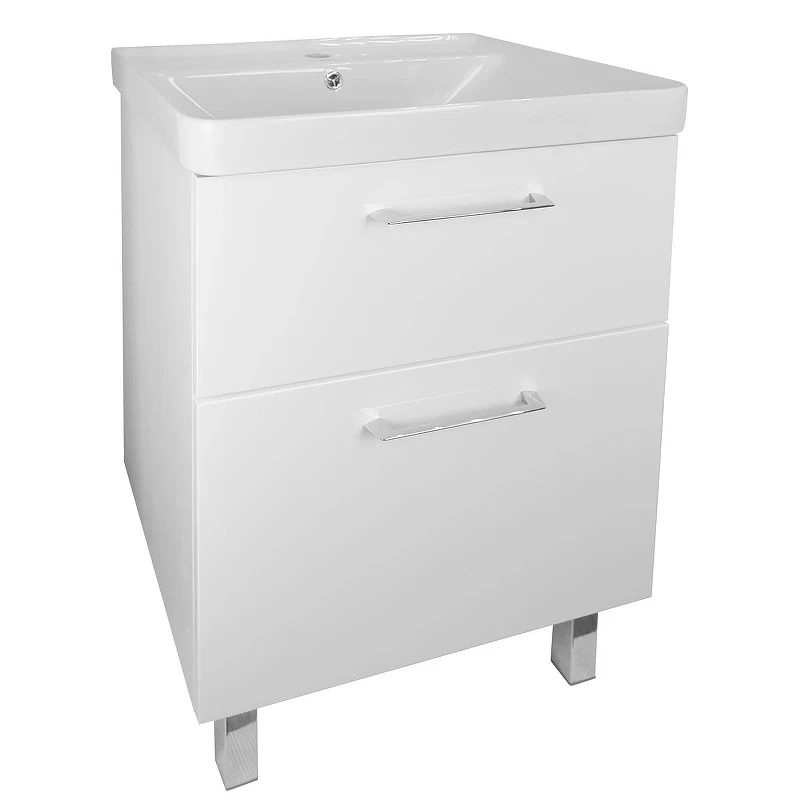 Тумба с раковиной Azario Ника 60 CS00082788 цвет Белый глянцевый