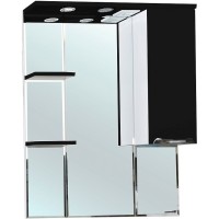 Зеркало со шкафом Bellezza Альфа 75 R 4618812001045 с подсветкой Белое Черное МДФ / ЛДСП, стекло