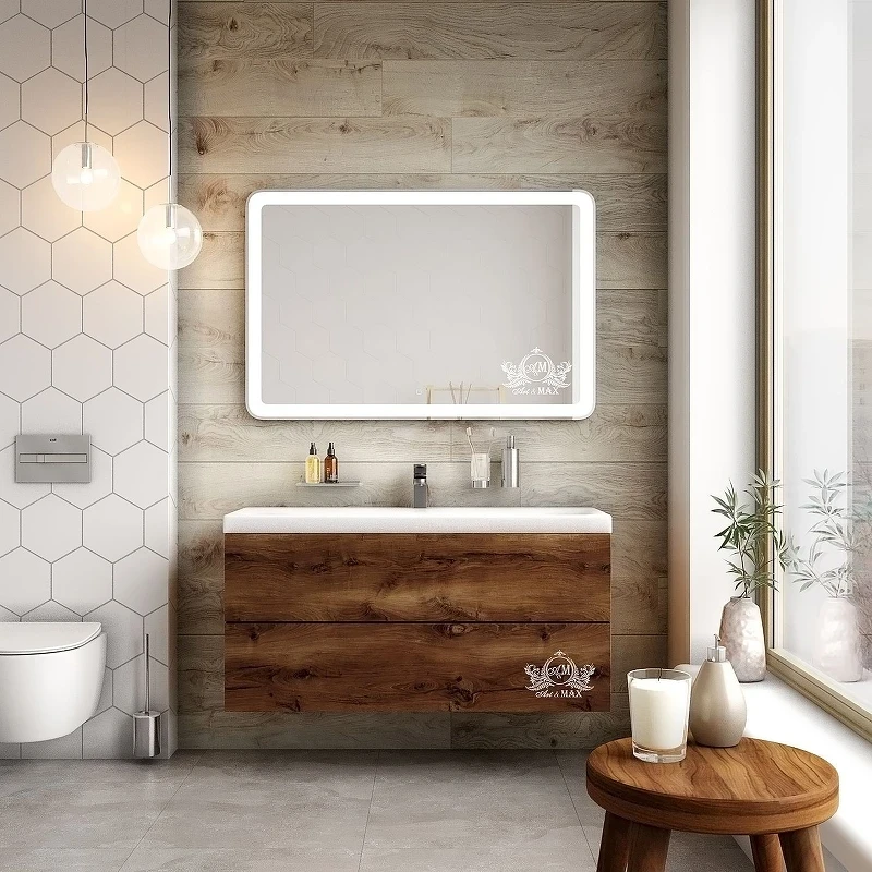 Зеркало Art&Max Latina AM-Lat-1000-800-DS-F с подсветкой с сенсорным выключателем стекло