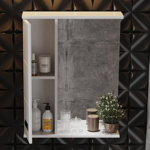 Зеркало со шкафом Onika Балтика 58 L 205848 с подсветкой цвет Белый