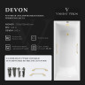 Чугунная ванна Vinsent Veron Devon 175x70 VDV1757045H/VH0012MGD цвет Белый с квадратными ручками матовое золото