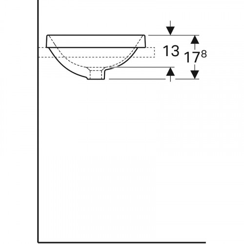Раковина Geberit VariForm 500.700.01.2 Белая фарфор полувстраиваемая