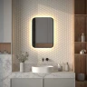 Зеркало Defesto Aura 50х70 DF 2974R с подсветкой 21W-3000K/ИК - выключатель/Теплый белый свет/Черная рама