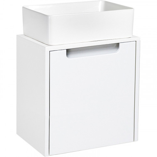 Тумба под раковину Runo Бари Микра 40 00-00001975 подвесная Белая МДФ / ЛДСП