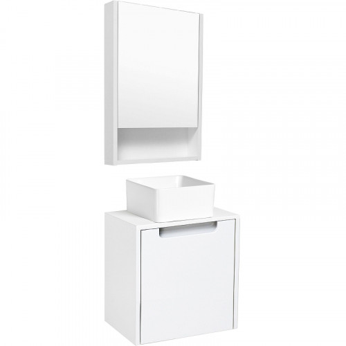 Тумба под раковину Runo Бари Микра 40 00-00001975 подвесная Белая МДФ / ЛДСП