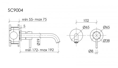 Смеситель для раковины Sancos Etna SC9004BN цвет Никель брашированный