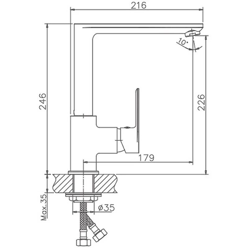 Смеситель для кухни Haiba HB70505 Хром