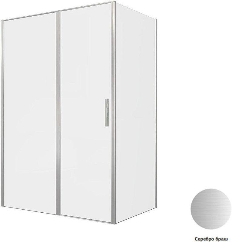 Душевой уголок Allen Brau Priority 140x90 3.31035.BA+3.31044.BA цвет профиля Серебро браш стекло прозрачное