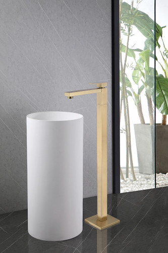 Смеситель для раковины Abber Daheim AF8241G Золото матовое латунь на пол