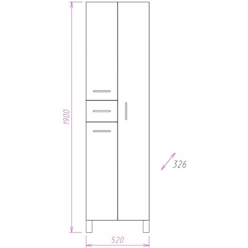 Шкаф пенал Onika Модерн 52.10 405208 Белый МДФ / ЛДСП