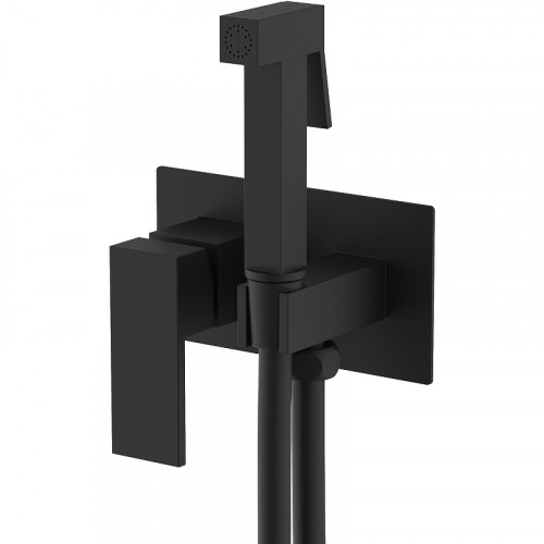 Гигиенический душ со смесителем Splenka S97.52.06 Черный матовый латунь встраиваемый