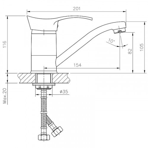 Смеситель для раковины Haiba HB4501-2 Хром