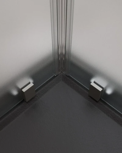 Душевой уголок Cezares Molveno 110x110 MOLVENO-A-22-90+20-P-GM профиль Оружейная сталь стекло рифленое
