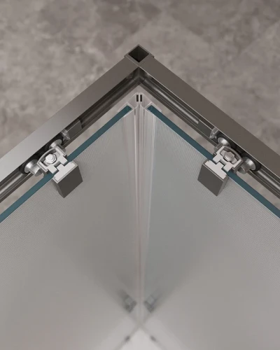 Душевой уголок Cezares Molveno 110x110 MOLVENO-A-22-90+20-P-GM профиль Оружейная сталь стекло рифленое