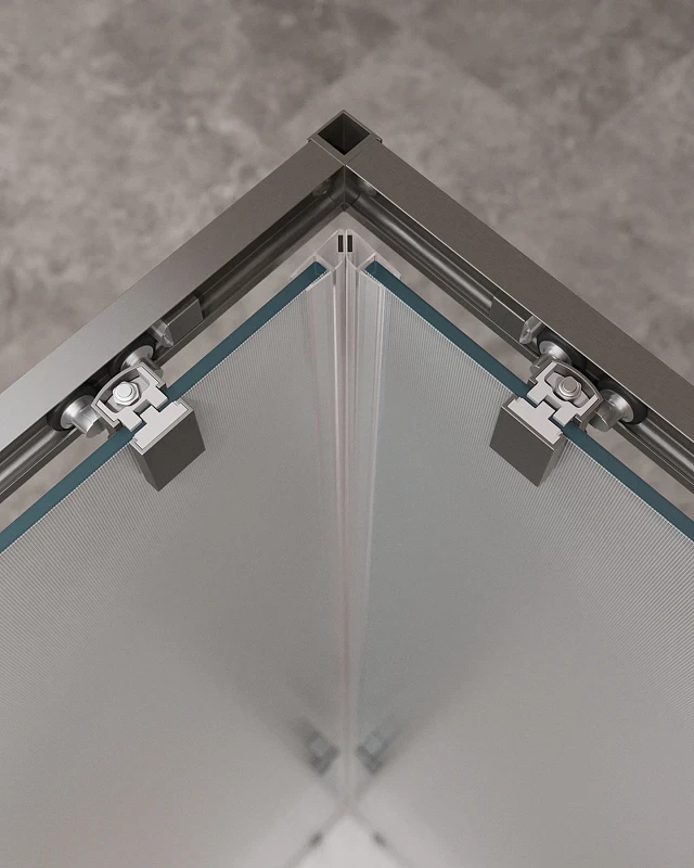 Душевой уголок Cezares Molveno 110x110 MOLVENO-A-22-90+20-P-GM профиль Оружейная сталь стекло рифленое